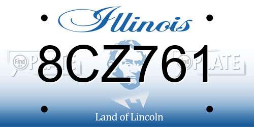 8CZ761 Illinois License Plate