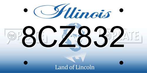8CZ832 Illinois License Plate