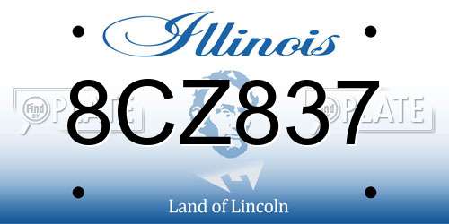 8CZ837 Illinois License Plate