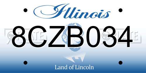 8CZB034 Illinois License Plate