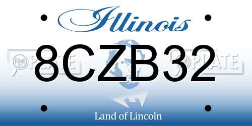 8CZB32 Illinois License Plate