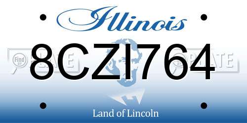 8CZI764 Illinois License Plate