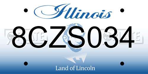 8CZS034 Illinois License Plate
