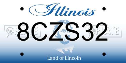 8CZS32 Illinois License Plate