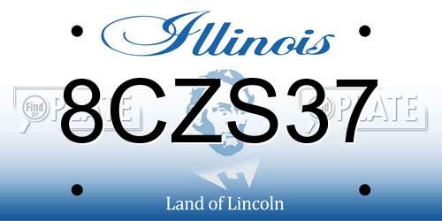 8CZS37 Illinois License Plate