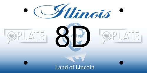 8D Illinois License Plate