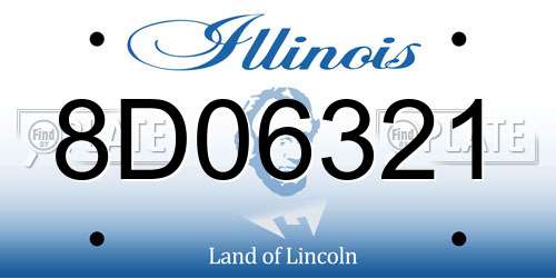 8D06321 Illinois License Plate