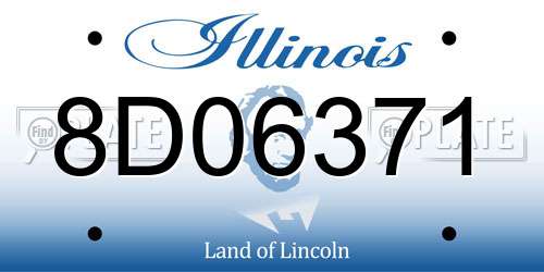 8D06371 Illinois License Plate