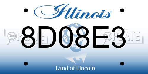8D08E3 Illinois License Plate