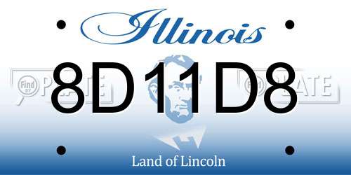 8D11D8 Illinois License Plate