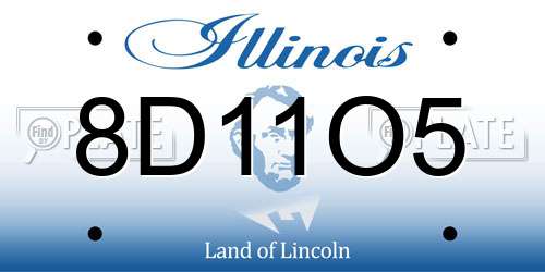 8D11O5 Illinois License Plate