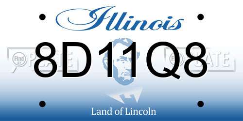 8D11Q8 Illinois License Plate