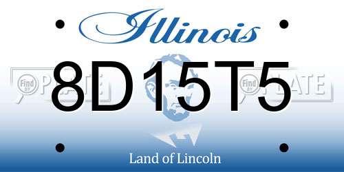 8D15T5 Illinois License Plate