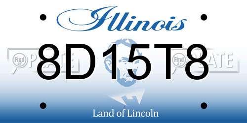 8D15T8 Illinois License Plate