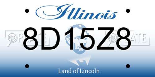 8D15Z8 Illinois License Plate