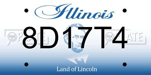 8D17T4 Illinois License Plate