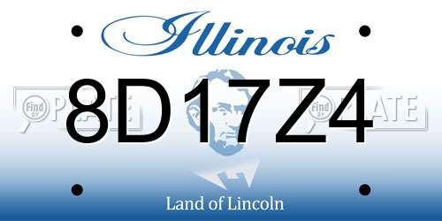 8D17Z4 Illinois License Plate