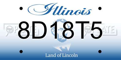 8D18T5 Illinois License Plate