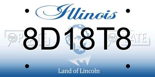 8D18T8 Illinois License Plate