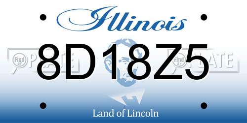 8D18Z5 Illinois License Plate