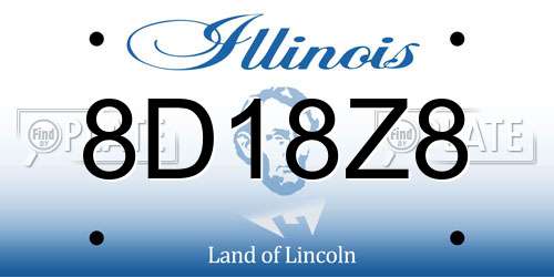 8D18Z8 Illinois License Plate