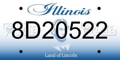 8D20522 Illinois License Plate