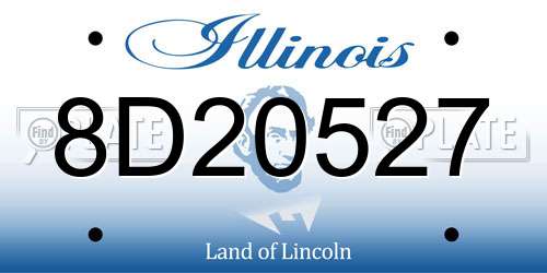 8D20527 Illinois License Plate
