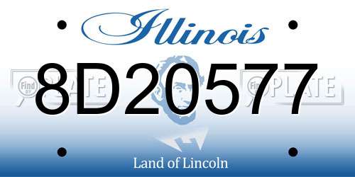 8D20577 Illinois License Plate