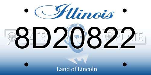 8D20822 Illinois License Plate