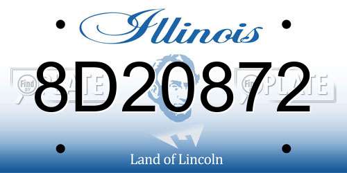 8D20872 Illinois License Plate