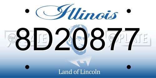 8D20877 Illinois License Plate