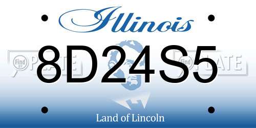 8D24S5 Illinois License Plate