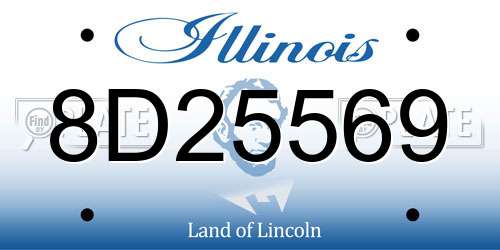 8D25569 Illinois License Plate