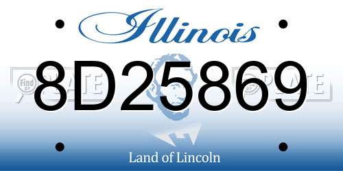 8D25869 Illinois License Plate