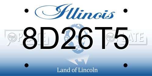 8D26T5 Illinois License Plate