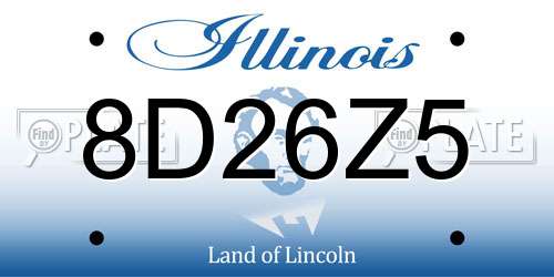 8D26Z5 Illinois License Plate