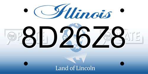 8D26Z8 Illinois License Plate