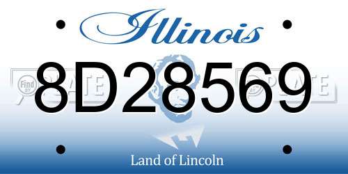8D28569 Illinois License Plate