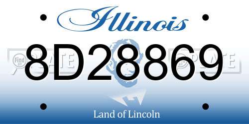 8D28869 Illinois License Plate