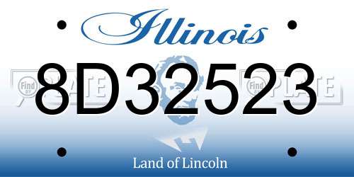 8D32523 Illinois License Plate