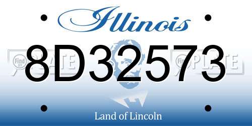 8D32573 Illinois License Plate