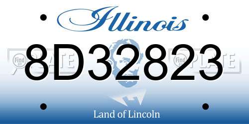 8D32823 Illinois License Plate