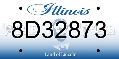 8D32873 Illinois License Plate