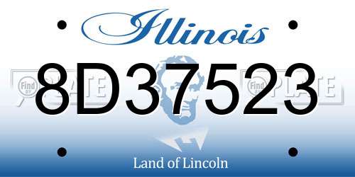 8D37523 Illinois License Plate