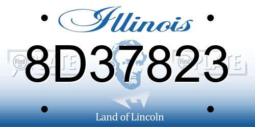8D37823 Illinois License Plate