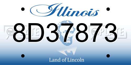8D37873 Illinois License Plate