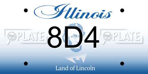 8D4 Illinois License Plate