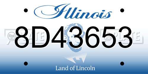 8D43653 Illinois License Plate