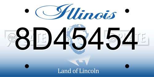 8D45454 Illinois License Plate