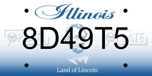 8D49T5 Illinois License Plate